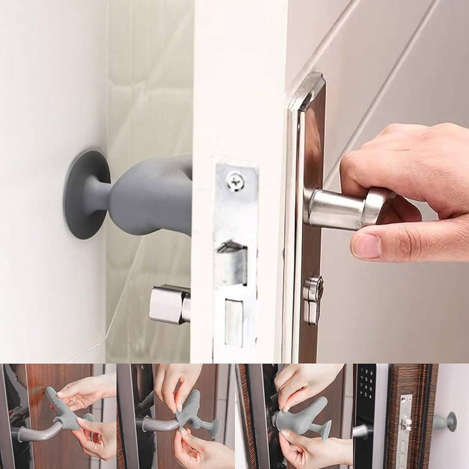 Silicone Door Handle Cover With Suction Cup (1 Pc) - Springkart 