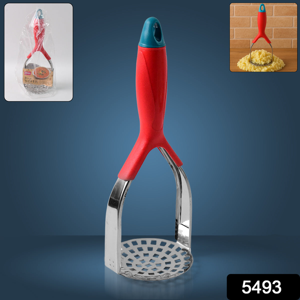 5493 Kitchen Food Masher Fruit Tool Masher Professional Masher Kitchen Tool Kitchen Masher With Comfortable Grip Heavy Duty Potato Masher Perfect For Bean Vegetable Fruits Masher (1 Pc)