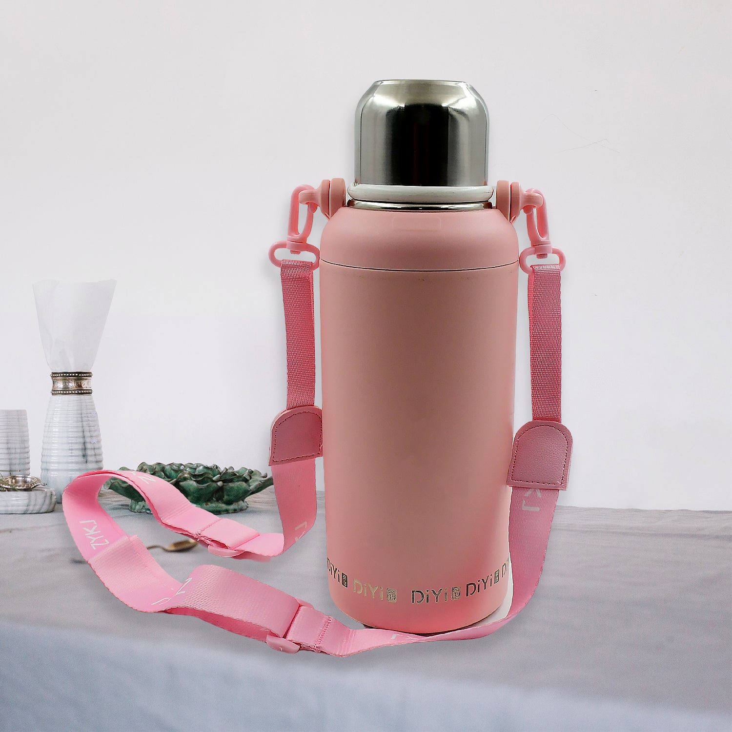 13036 Stainless Steel Tumblers 316 Stainless Steel Vacuum Insulated Cup Bottle Portable Travel Kettle Water Bottle With Handle Outdoor Large Capacity Sports Kettle Cups Bottle (1300 Ml) - Springkart 
