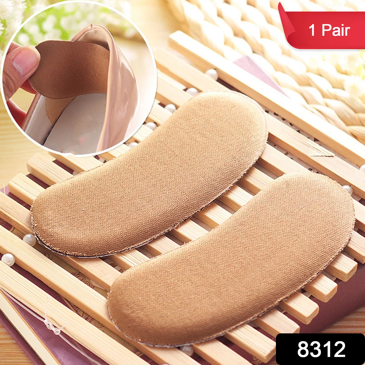 Fabric Sticky Shoe Back Heel Insoles Protector Liner Pads (1 Pair) - Springkart 