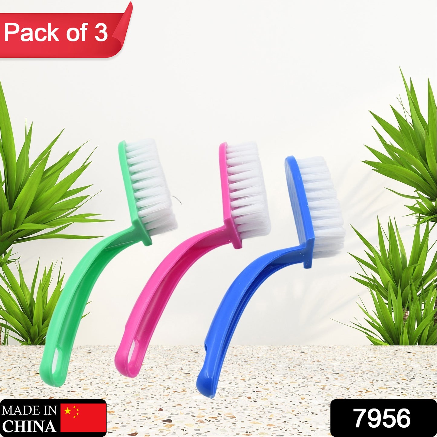 7956 Multi-purpose Kitchen Cleaning Brushes - Fish Cleaning Vegetable Cleaning Tool Cleaner Utensils Fruit Cleaning 3 Piece - Springkart 