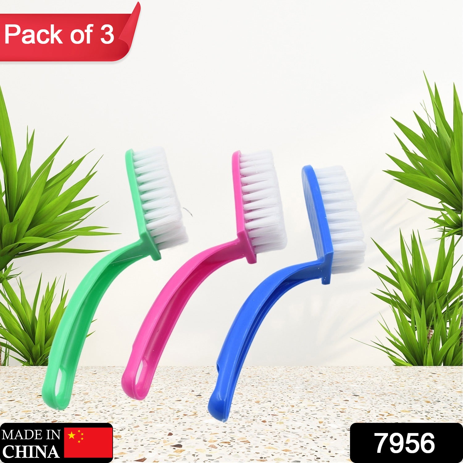 7956 Multi-purpose Kitchen Cleaning Brushes - Fish Cleaning Vegetable Cleaning Tool Cleaner Utensils Fruit Cleaning 3 Piece - Springkart 