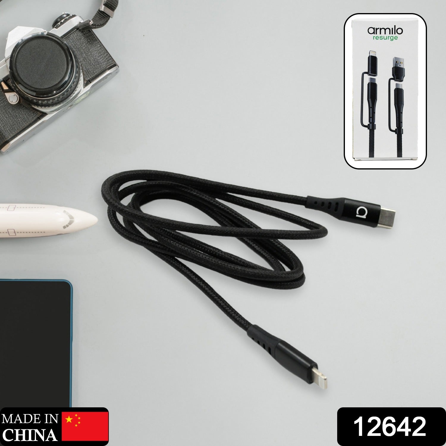 12642 2 In 1 Usb-c Lightning Cable Iphone Charging Cable Fast Charging Data Transfer Heavy Duty Type C Lightning Cable Pd Compatible Type C Lightning Cable - Springkart 