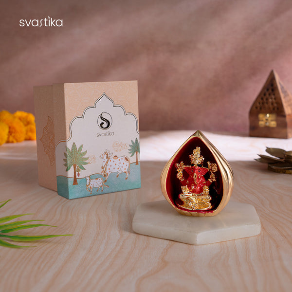 Car Dashboard Idols - Modak Ganesha Murti Gold Plated