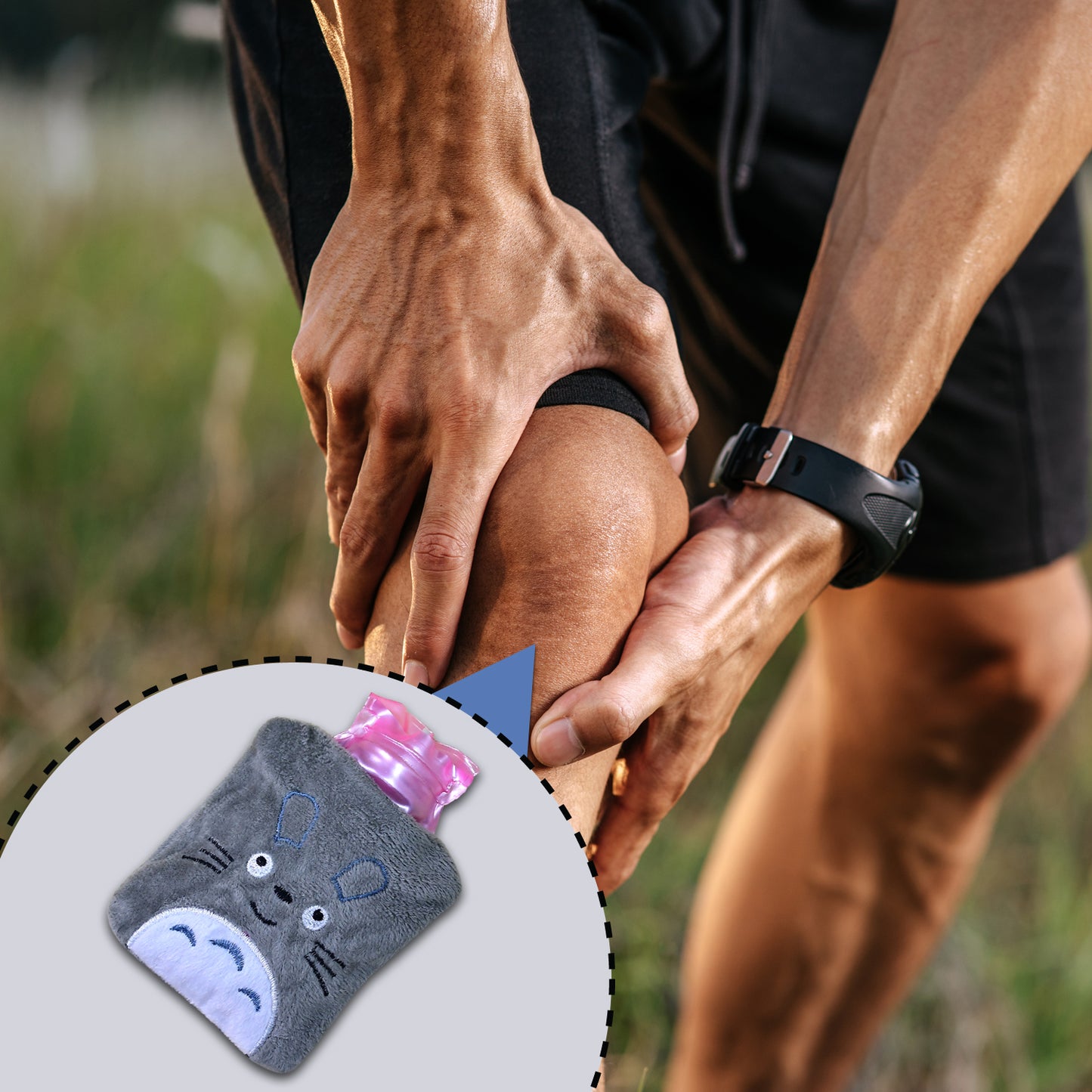 6531 Totoro Cartoon Hot Water Bag Small Hot Water Bag With Cover For Pain Relief Neck Shoulder Pain And Hand Feet Warmer Menstrual Cramps. - Springkart 