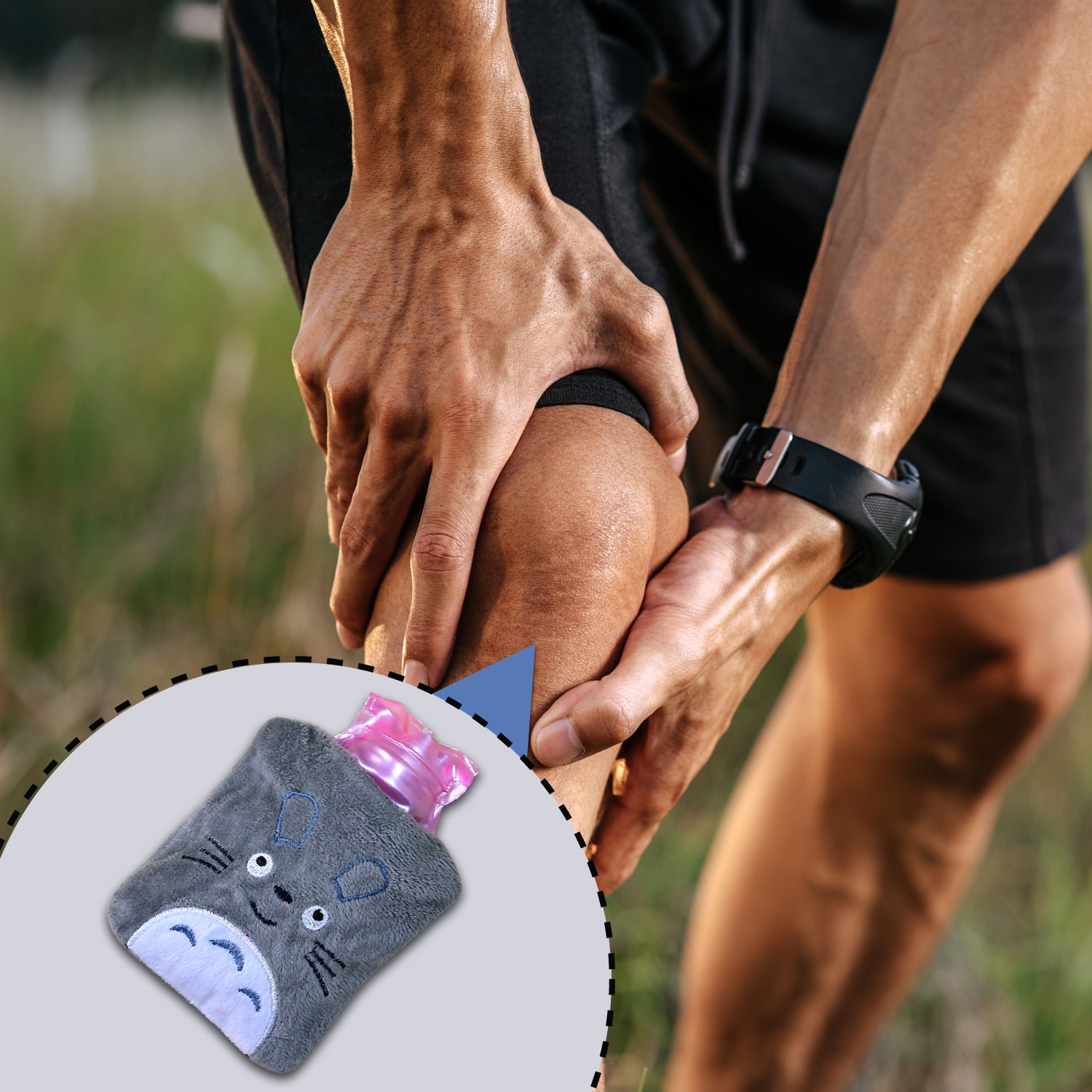6531 Totoro Cartoon Hot Water Bag Small Hot Water Bag With Cover For Pain Relief Neck Shoulder Pain And Hand Feet Warmer Menstrual Cramps. - Springkart 