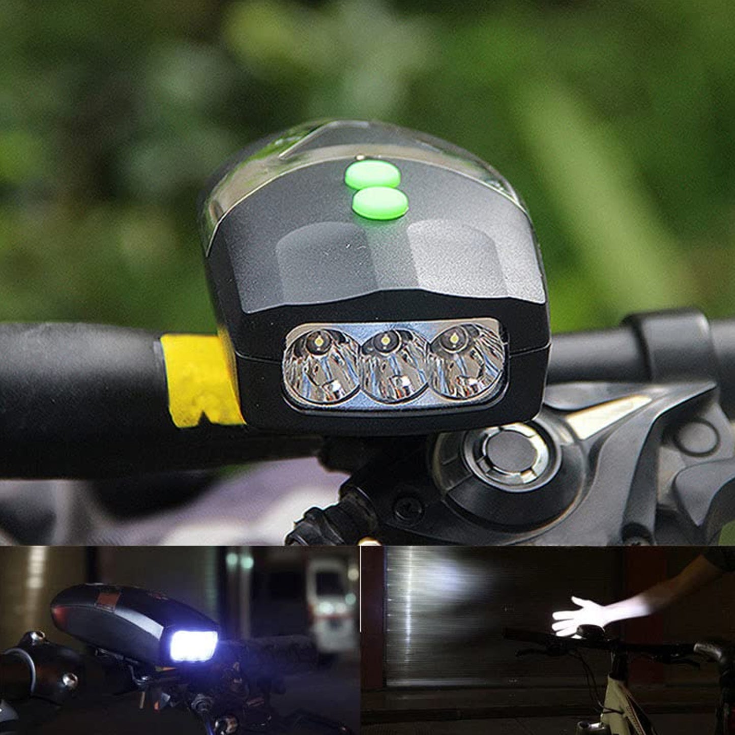 Bicycle 3 Led White Headlight Lamp (1 Pc Battery Not Included) - Springkart 
