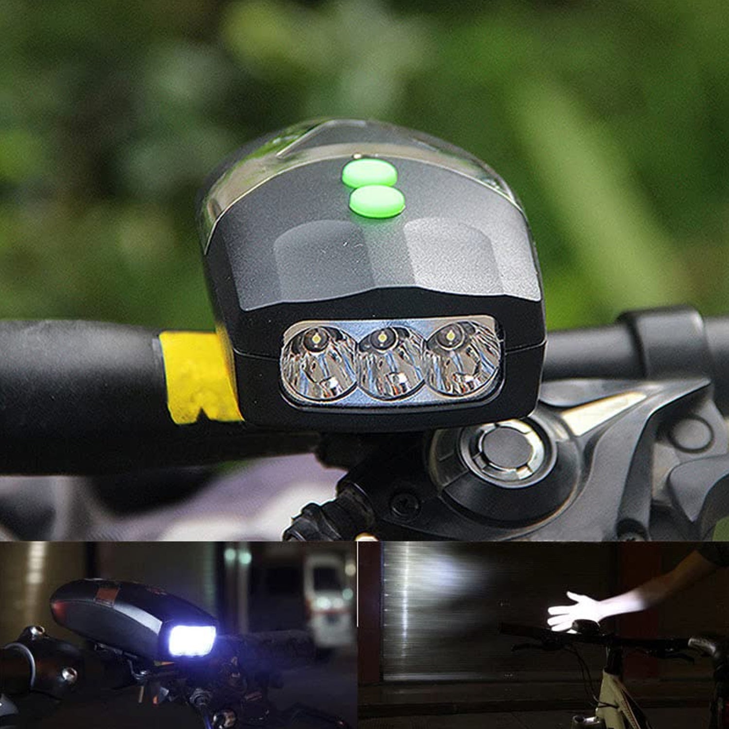 Bicycle 3 Led White Headlight Lamp (1 Pc Battery Not Included) - Springkart 
