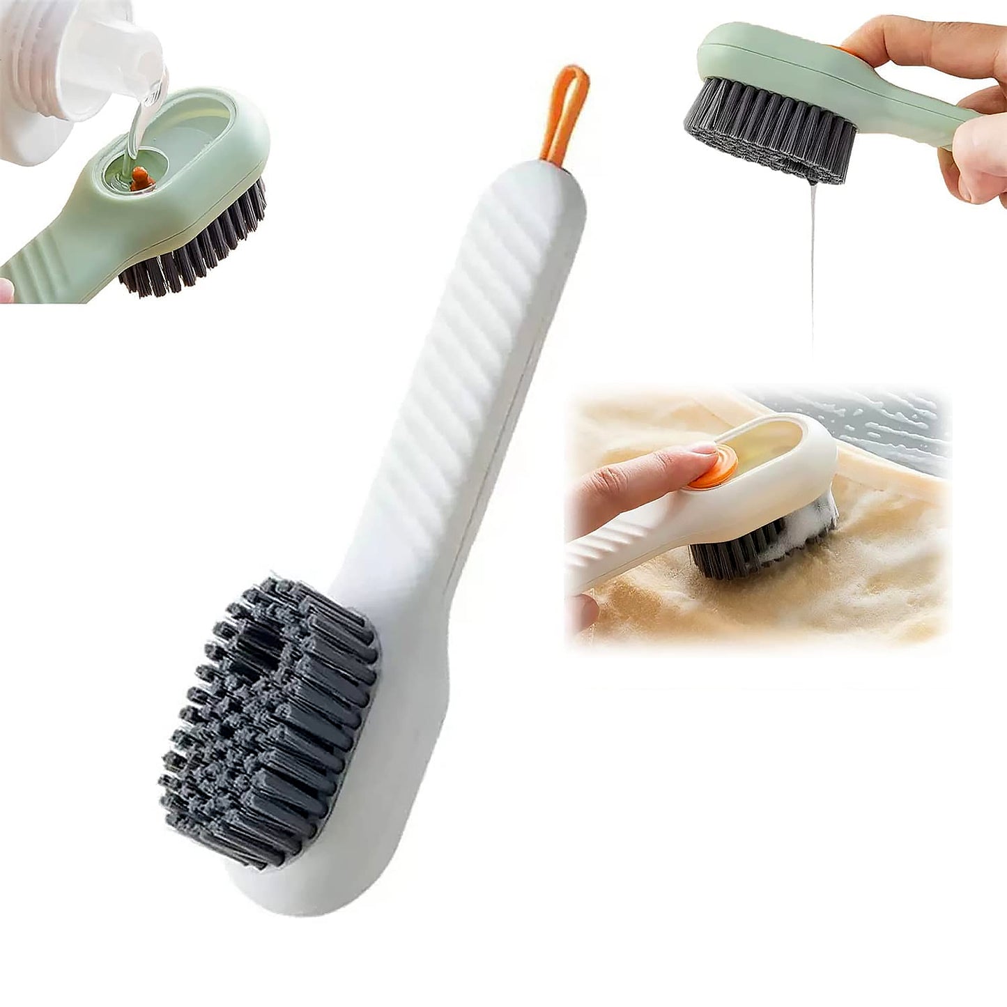 17928 Multifunctional Scrubbing Brush With Liquid Soap Dispenser Cleaning Brush With Liquid Soap Dispenser Shoe Brush For Cleaning Cloth Cleaning Brush With Handleliquid Shoe Brush For Shoe Clothes (1 Pc) - Springkart 