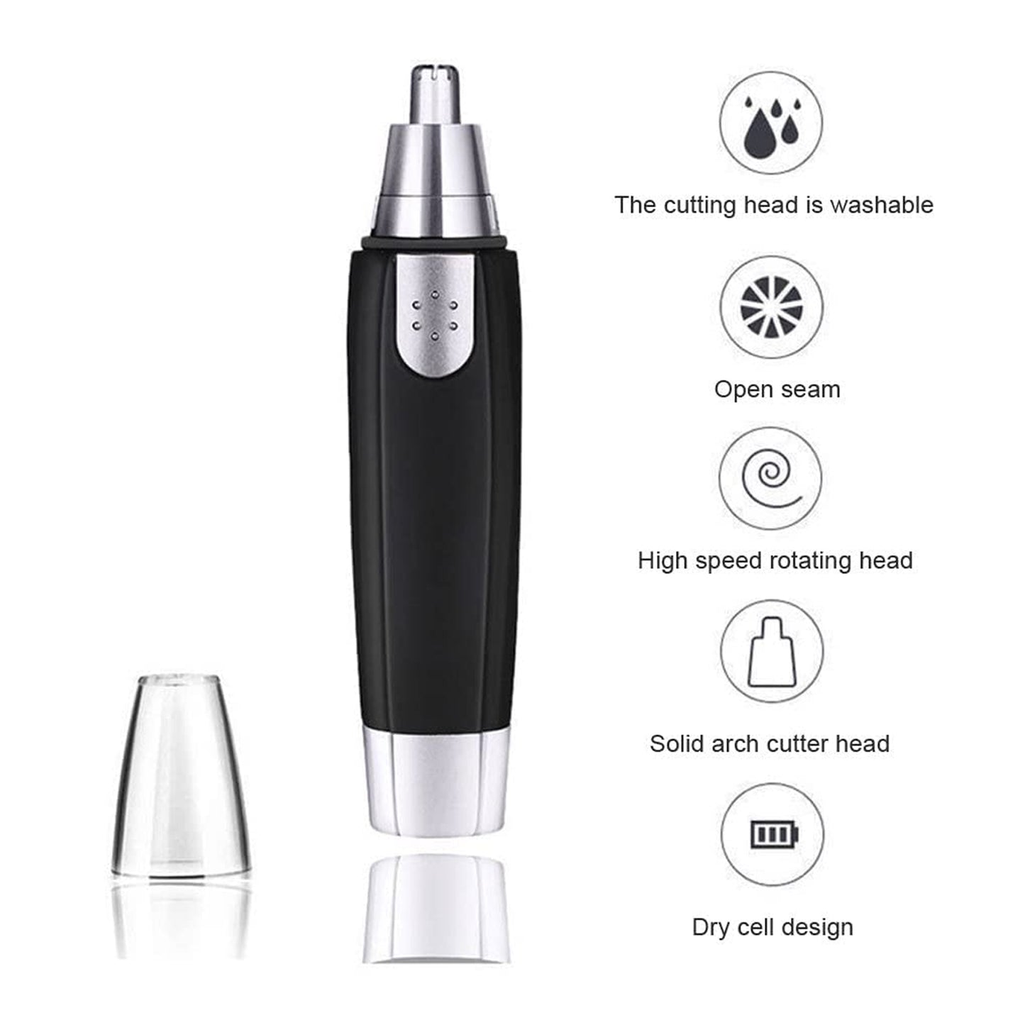 6003 Sharp New Ear And Nose Hair Trimmer Professional Heavy Duty Steel Nose Clipper Battery-operated. - Springkart 