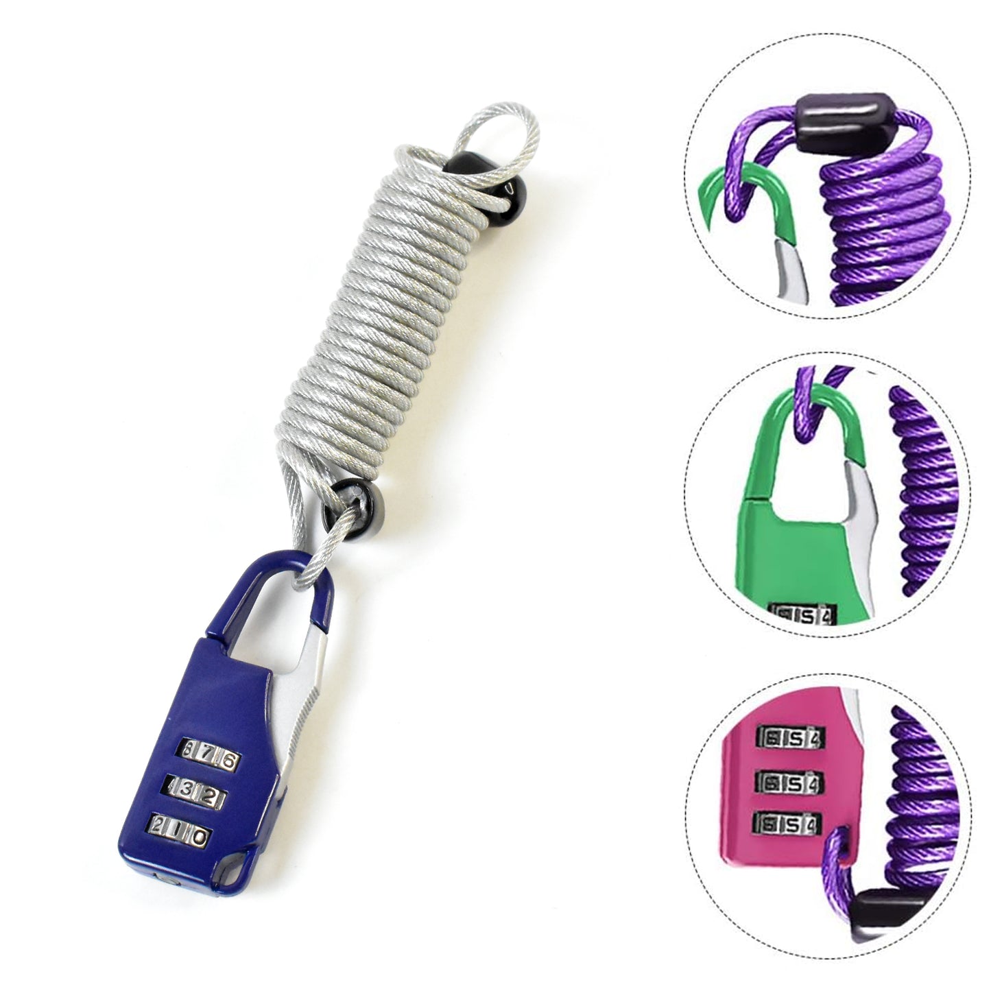 Anti-theft Dial Lock Padlock 3-digit Built-in Wire (1 Pc) - Springkart 