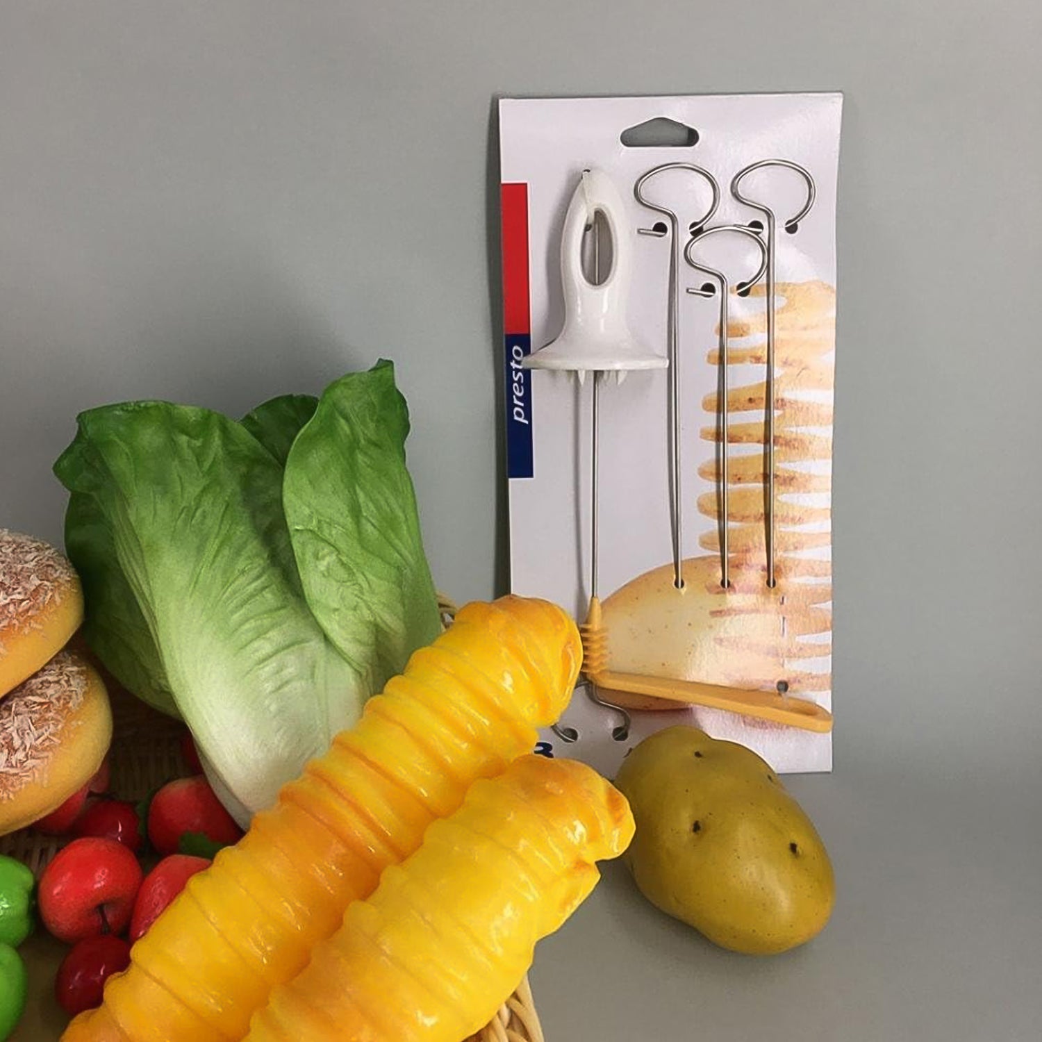 1 Set Potato Spiral Cutter Potato Twister (4 Spits) - Springkart 