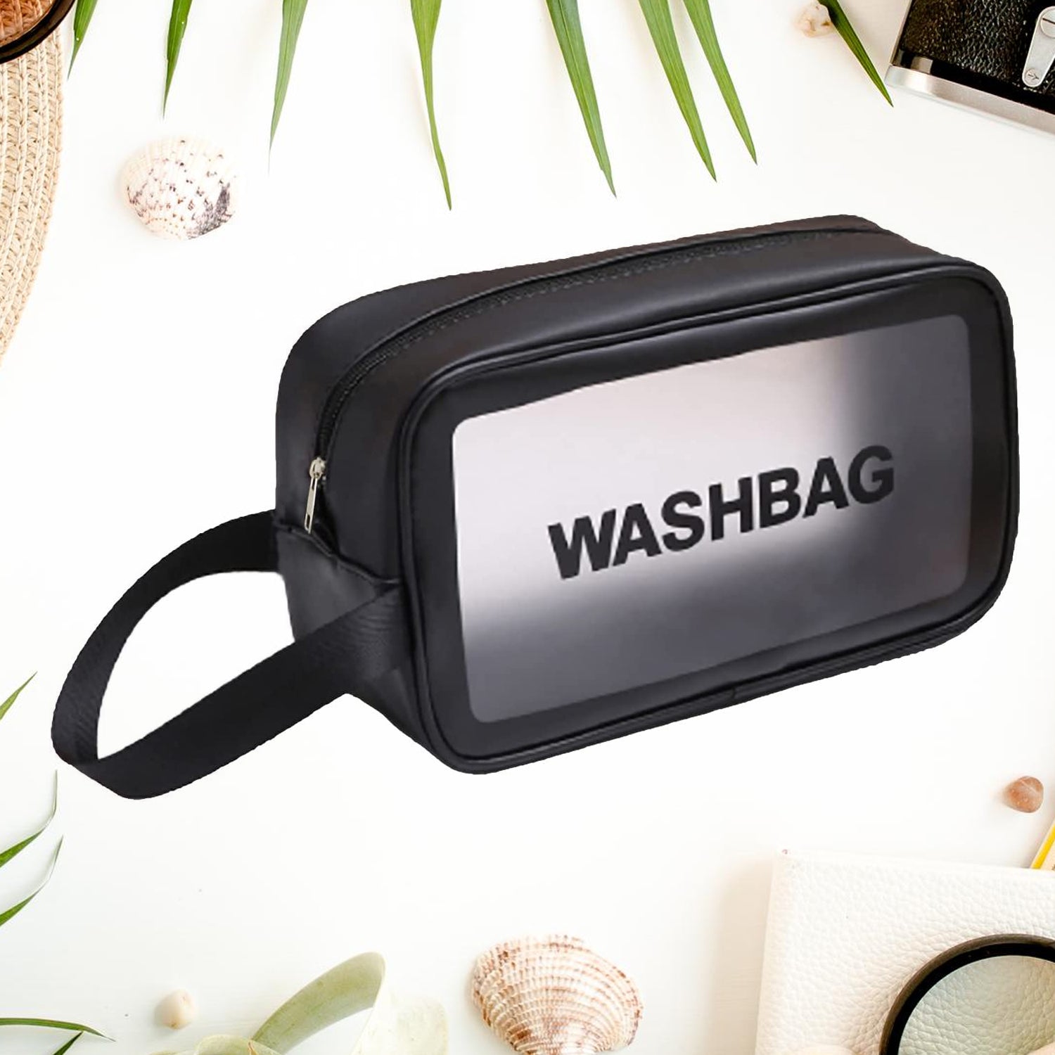 Medium Zippered Cosmetic Pouch Toiletry Bag For Cosmetics (1 Pc) - Springkart 