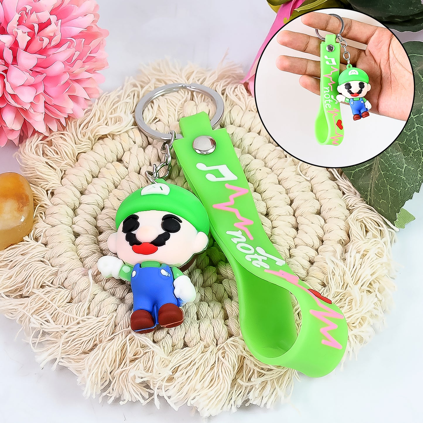 Cute Cartoon Silicone 3d Key Chain With Metal Hook Strap (Pack Of 1) - Springkart 