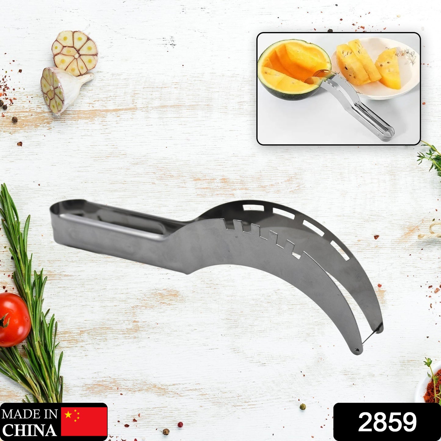 2047l Stainless Steel Watermelon Cantaloupe Slicer Knife Corer Fruit Vegetable Tools Kitchen - Springkart 