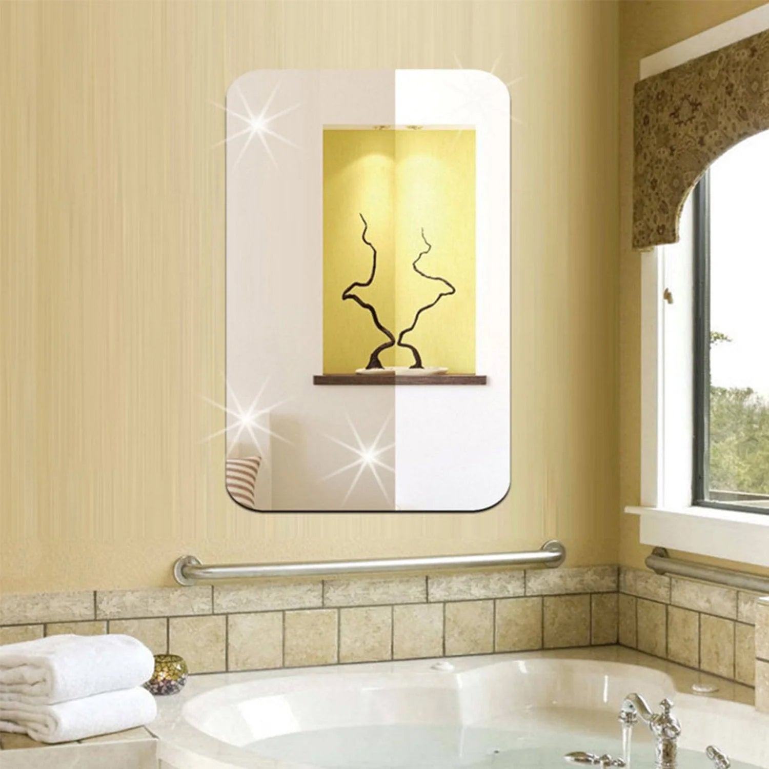 Plastic Square 3d Mirror Wall Stickers (1 Pc 30x30 Cm) - Springkart 