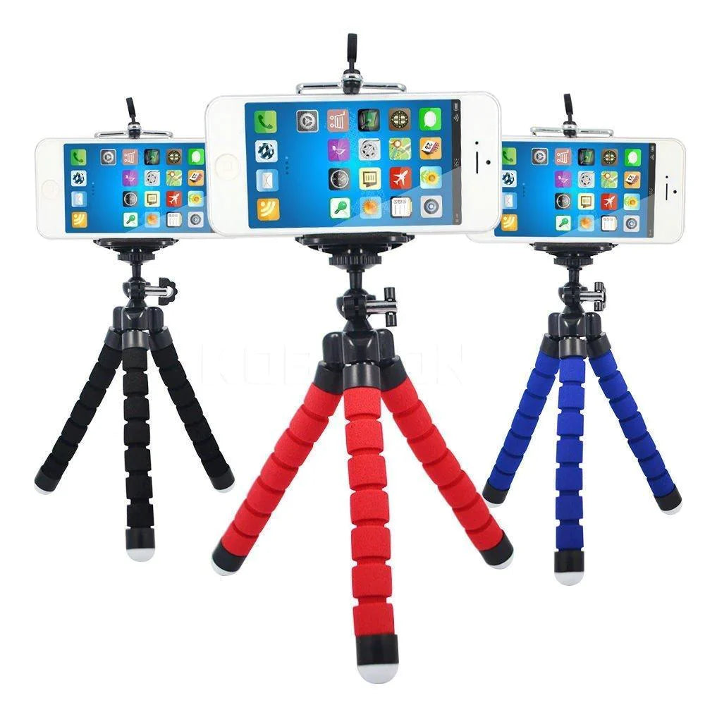 Portable Mini Octopus Tripod Stand with Phone Holder for Live Selfie, Mobile Phone Portable and Adjustable Stand