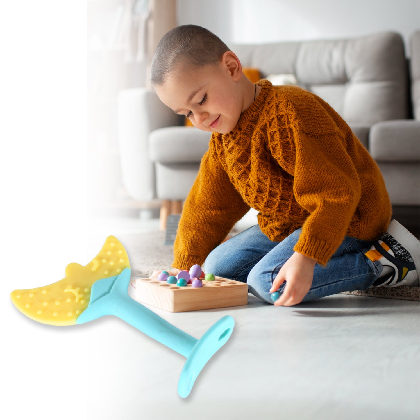 Baby Silicone Teether Fruit Teether For Toddlers100 Food Grade Silicone Teether Non-toxic Latex Free Suitable For Kids Above 3 Months Moon Shape(1 Pc) - Springkart 