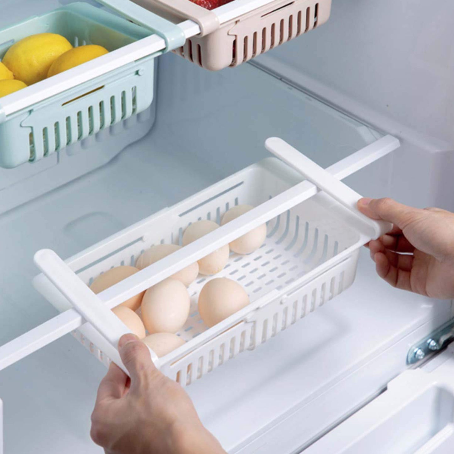 Expandable Adjustable Multipurpose Fridge Storage Basket (1 Pc) - Springkart 