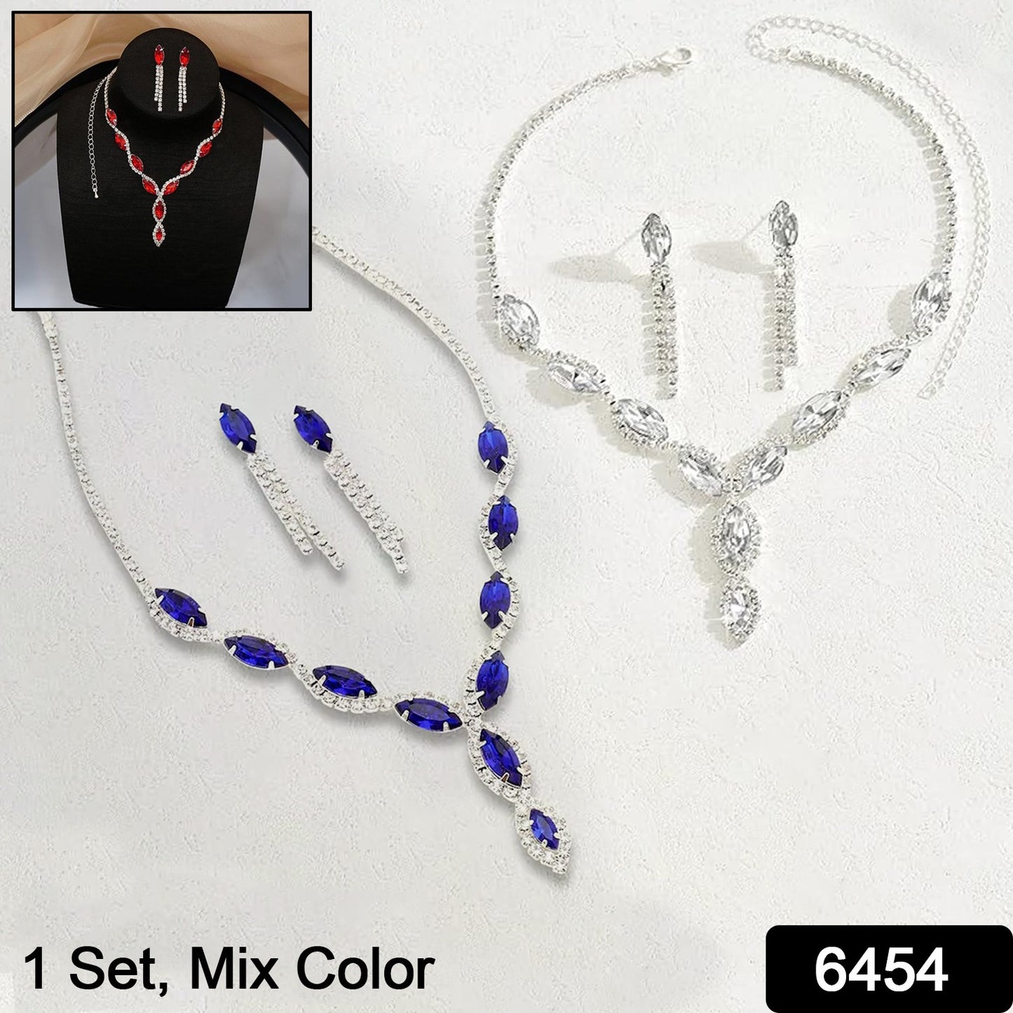 Necklace And Earrings Set Wedding Jewelry Set (1 Set  Mix Color)