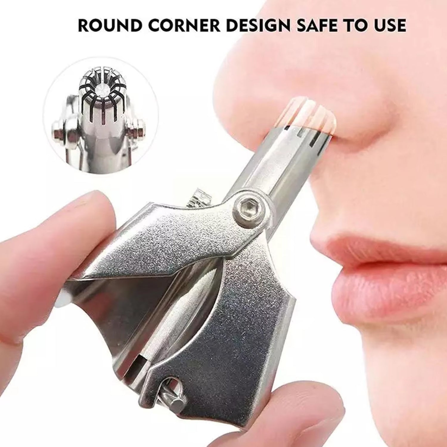 Nose Hair Clipper Stainless Steel Hair Remover (1 Pc With Brush Plastic Case) - Springkart 