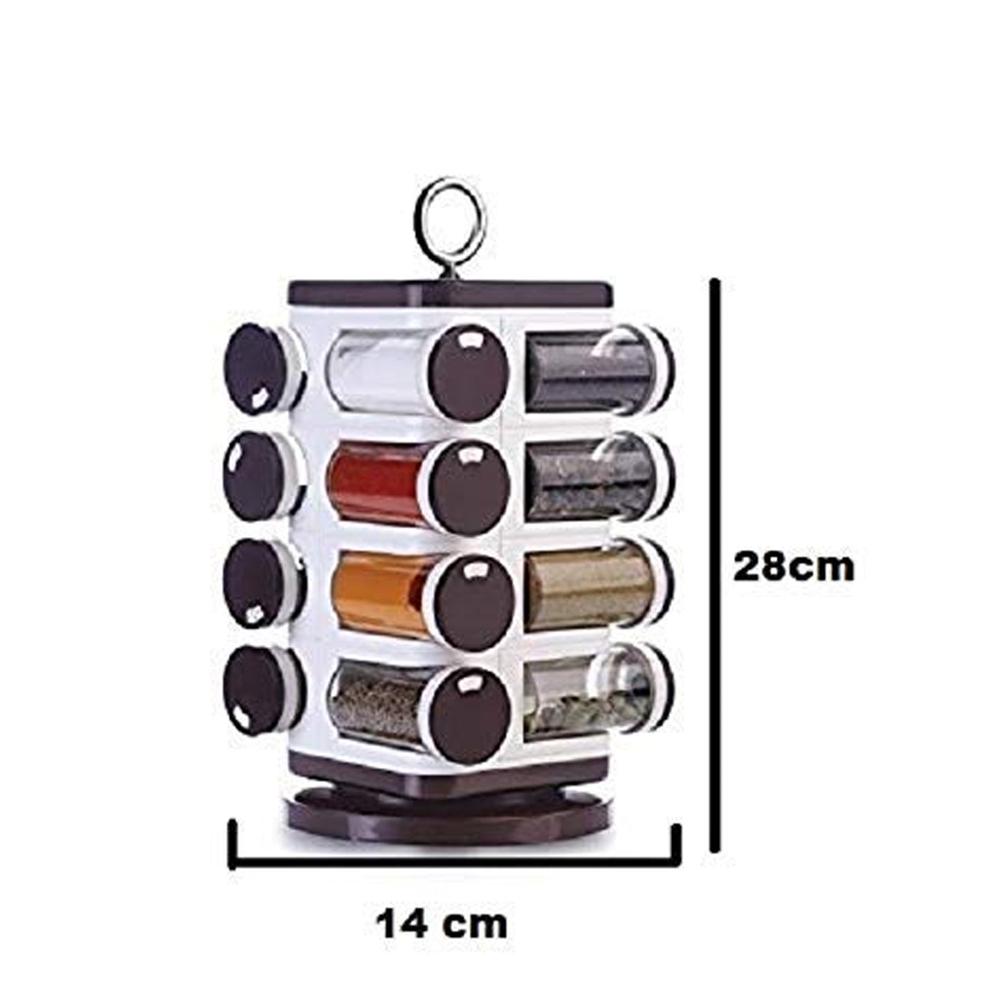 8119 Ganesh Multipurpose Revolving Spice Rack With 16 Pcs Dispenser Each 100 Ml Plastic Spice Abs Material 1 Piece Spice Set 1 Piece Spice Set (Plastic) - Springkart 