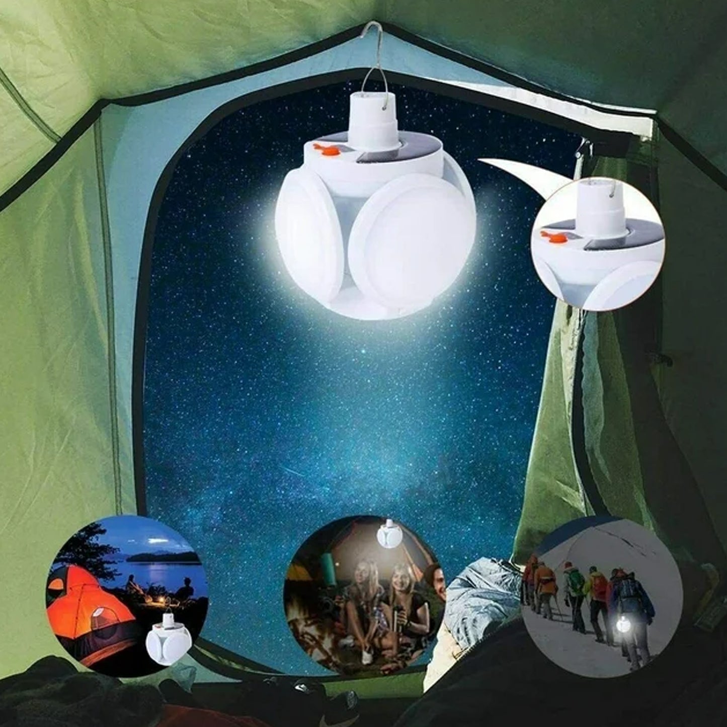 12590 Solar Multi-functional Emergency Led Light Bulb With Usb Charging Led Camping Lamp Camping Lamp Usb Rechargeable 5 Brightness Light Modes Foldable Camping Light Sos Ip65 Waterproof Camping Light Blackout Emergency Equipment Camping Gadgets - Springkart 