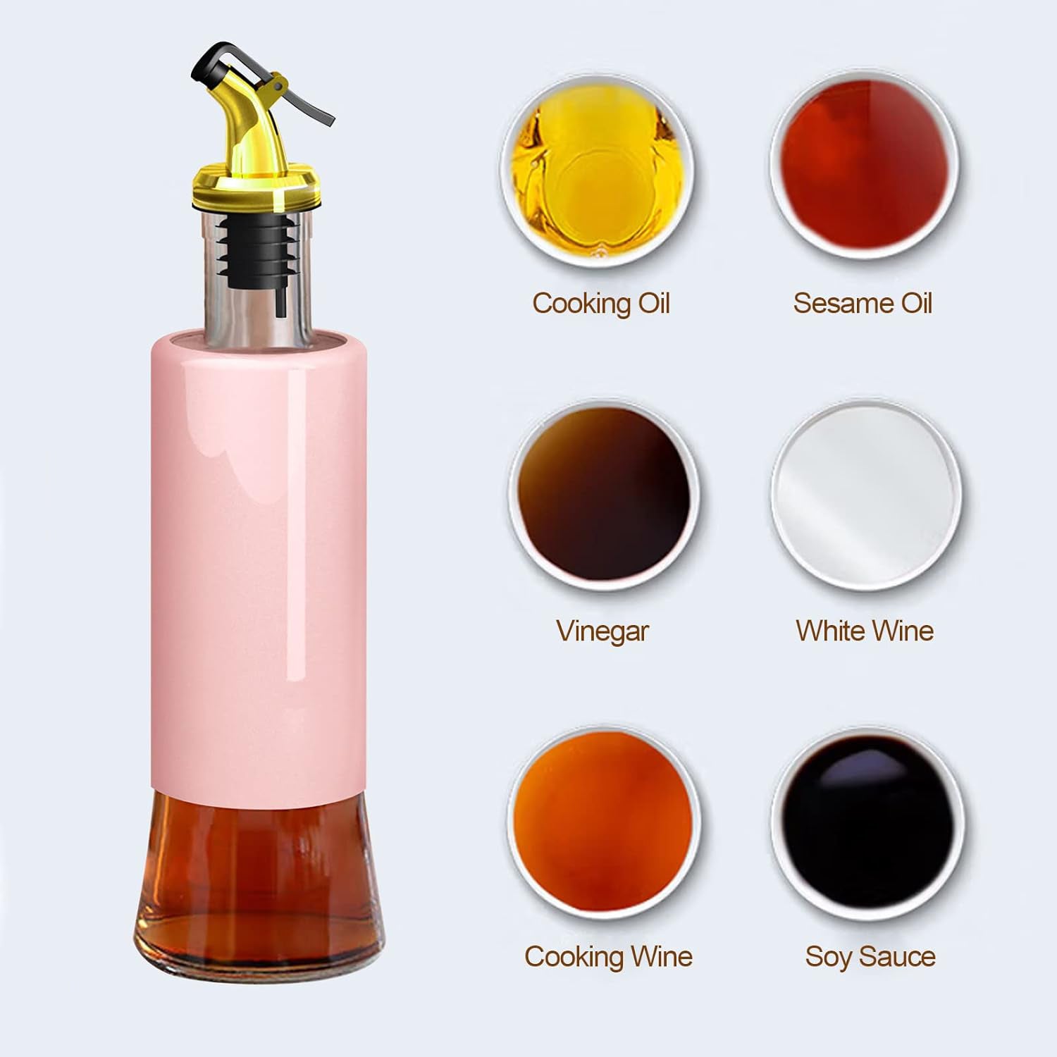 5526 300 Ml Olive Oil Dispenser Bottle Leakproof Condiment Glass Container Non- Drip Spout Soy Sauce Vinegar Cruet Bottle For Kitchen Cooking Bbq Fry For Kicthen Home (300 Ml) - Springkart 