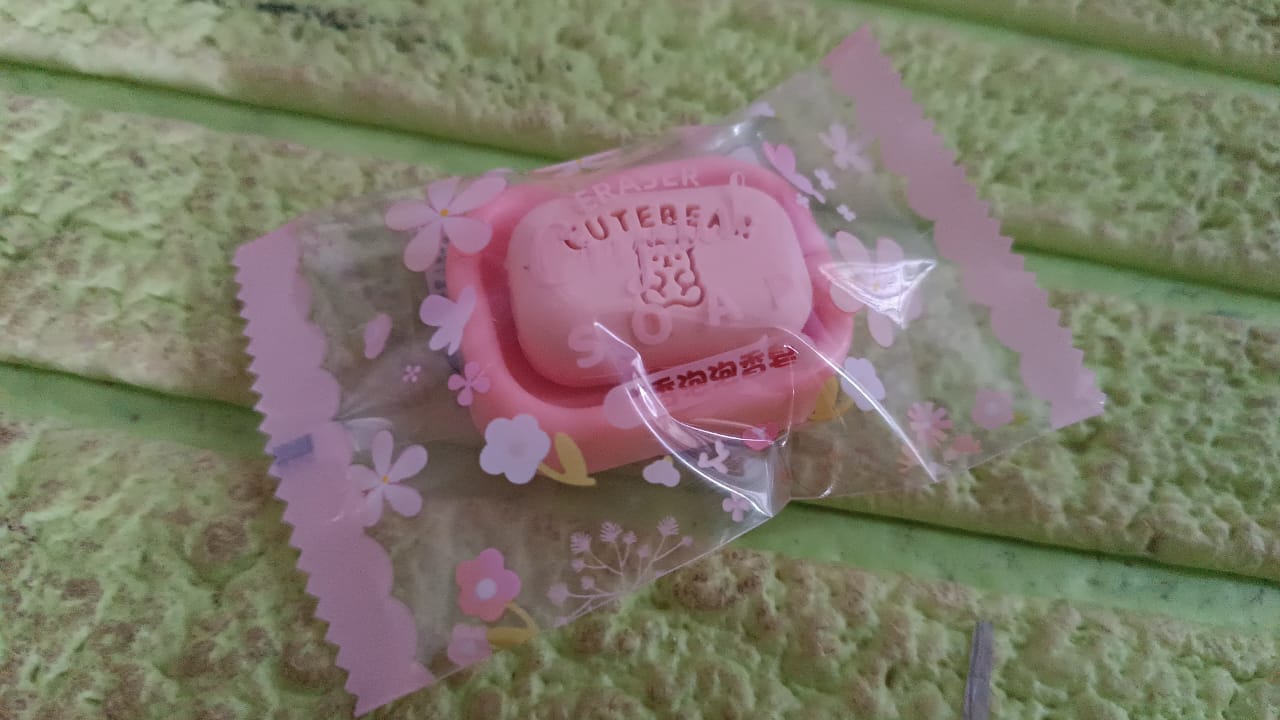 Cute Soap Shaped Erasers With Plastic Case (1 Pc With Case) - Springkart 