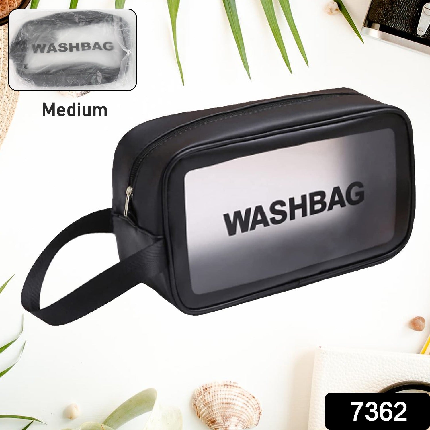 Medium Zippered Cosmetic Pouch Toiletry Bag For Cosmetics (1 Pc) - Springkart 