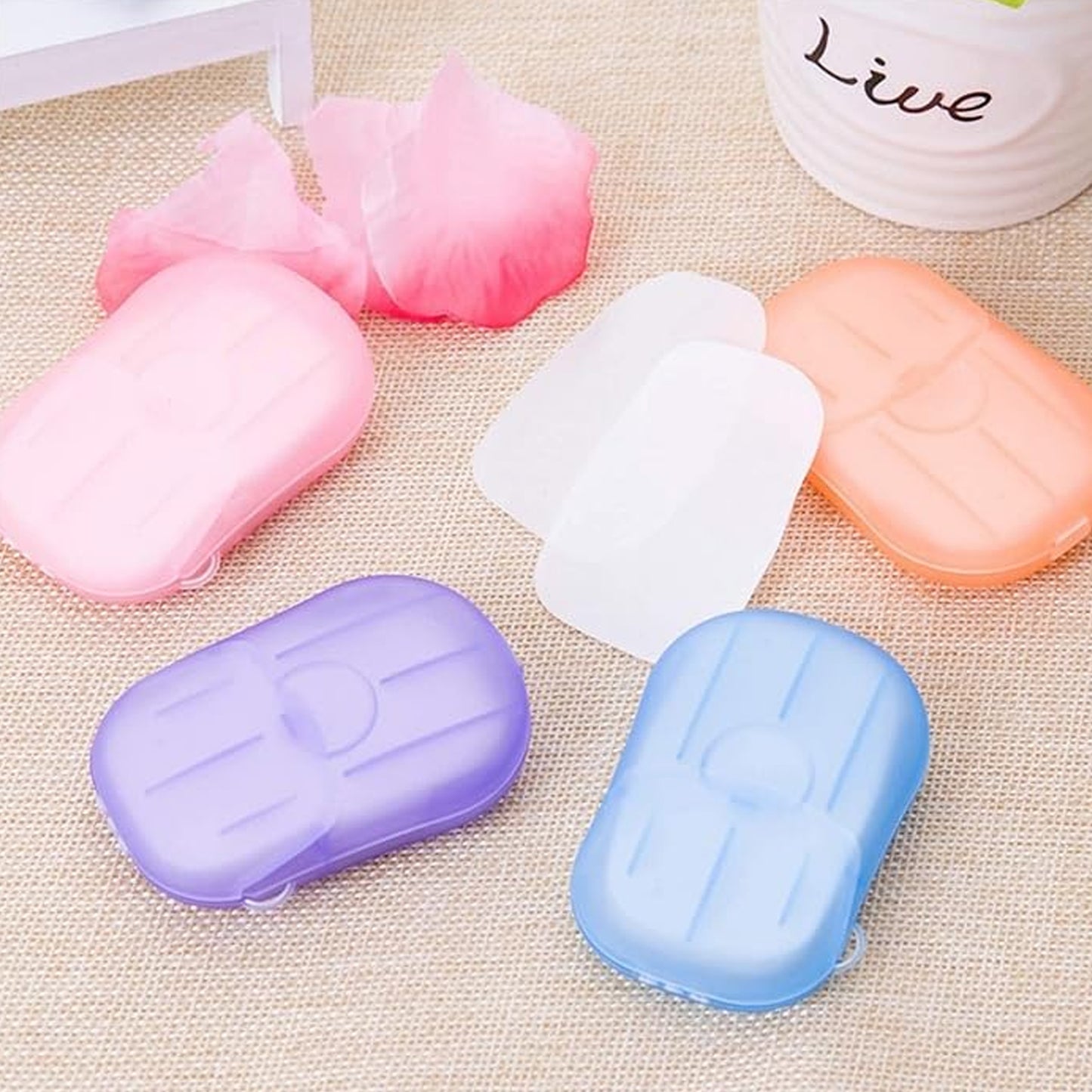 Portable Easy Carry Travel Paper Soap Sheet With Mini Box (20 Sheets In A Pack Approx Mix Color) - Springkart 