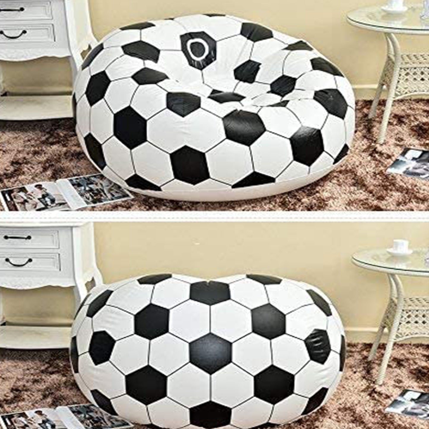 17732 Football Sofa Cartoon Style Inflatable Folding Chair Soccer Ball Chair Inflatable Sofa For Adults Kids Size 110cm X 80cm - Springkart 