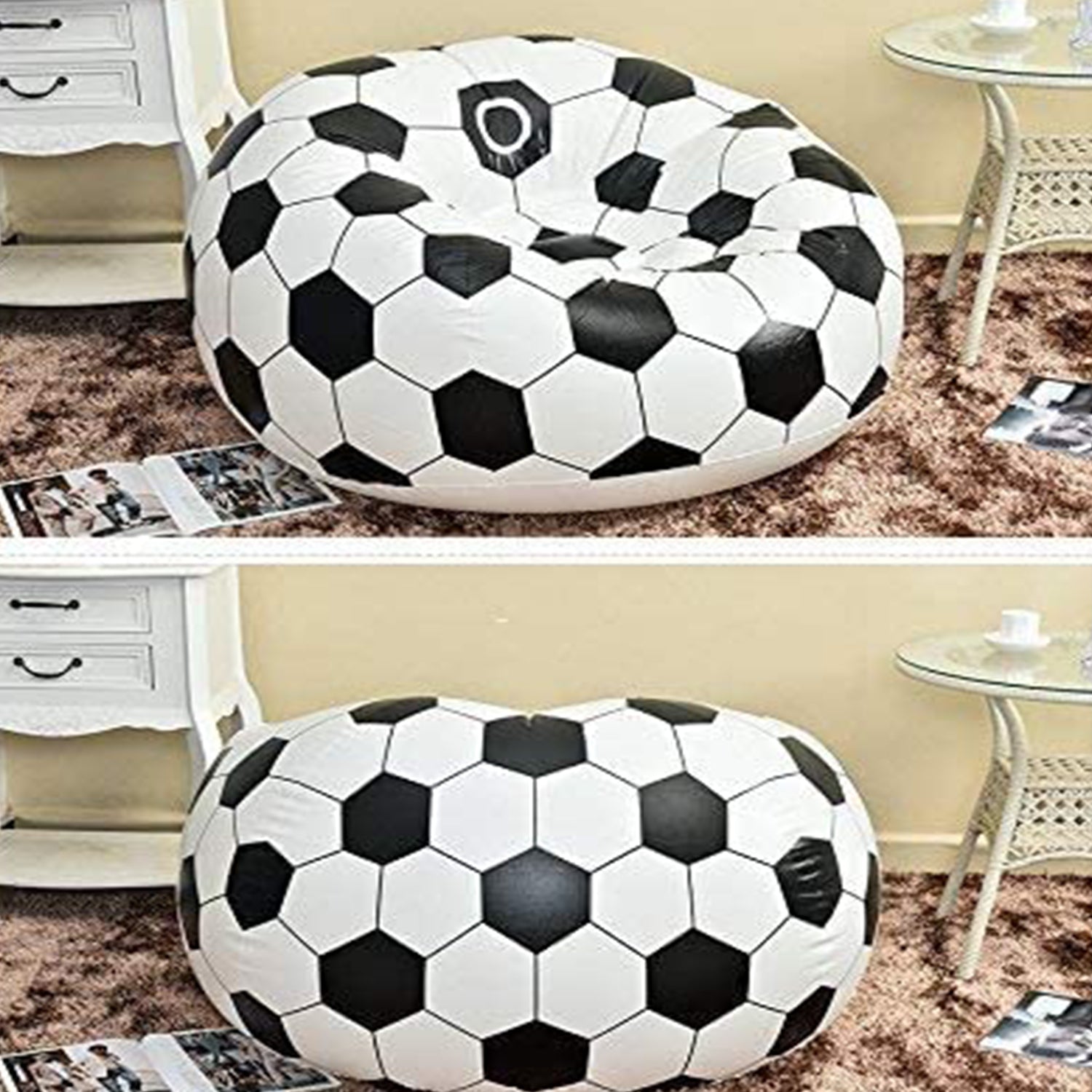 17732 Football Sofa Cartoon Style Inflatable Folding Chair Soccer Ball Chair Inflatable Sofa For Adults Kids Size 110cm X 80cm - Springkart 
