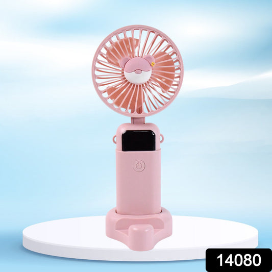Mini Usb Charging Fan With Percentage Display 5 Speed Modes And Mobile Stand - Springkart 