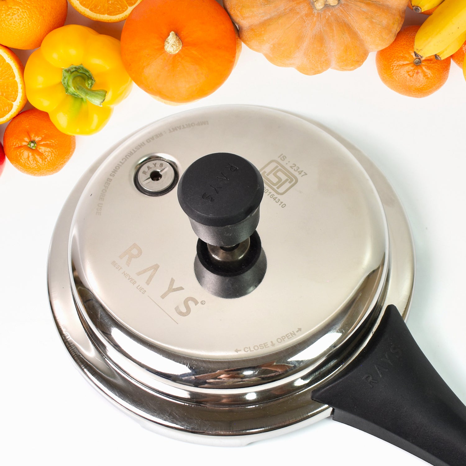 Stainless Steel Rays Fusion Pressure Cookers With Outer Lid (2.5 Litres) - Springkart 