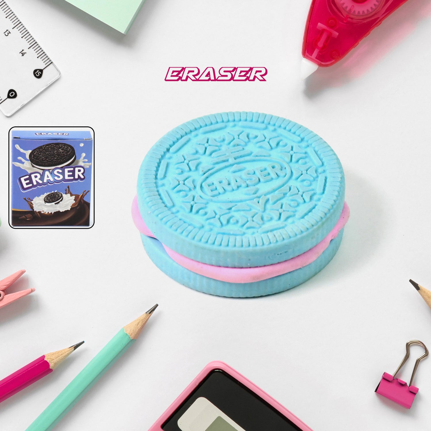 Biscuit Shape Eraser Unique Designs Patterns (1 Pc) - Springkart 