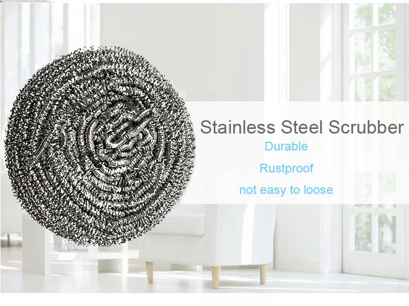 2384 Round Shape Stainless Steel Scrubber (Pack Of 6) - Springkart 