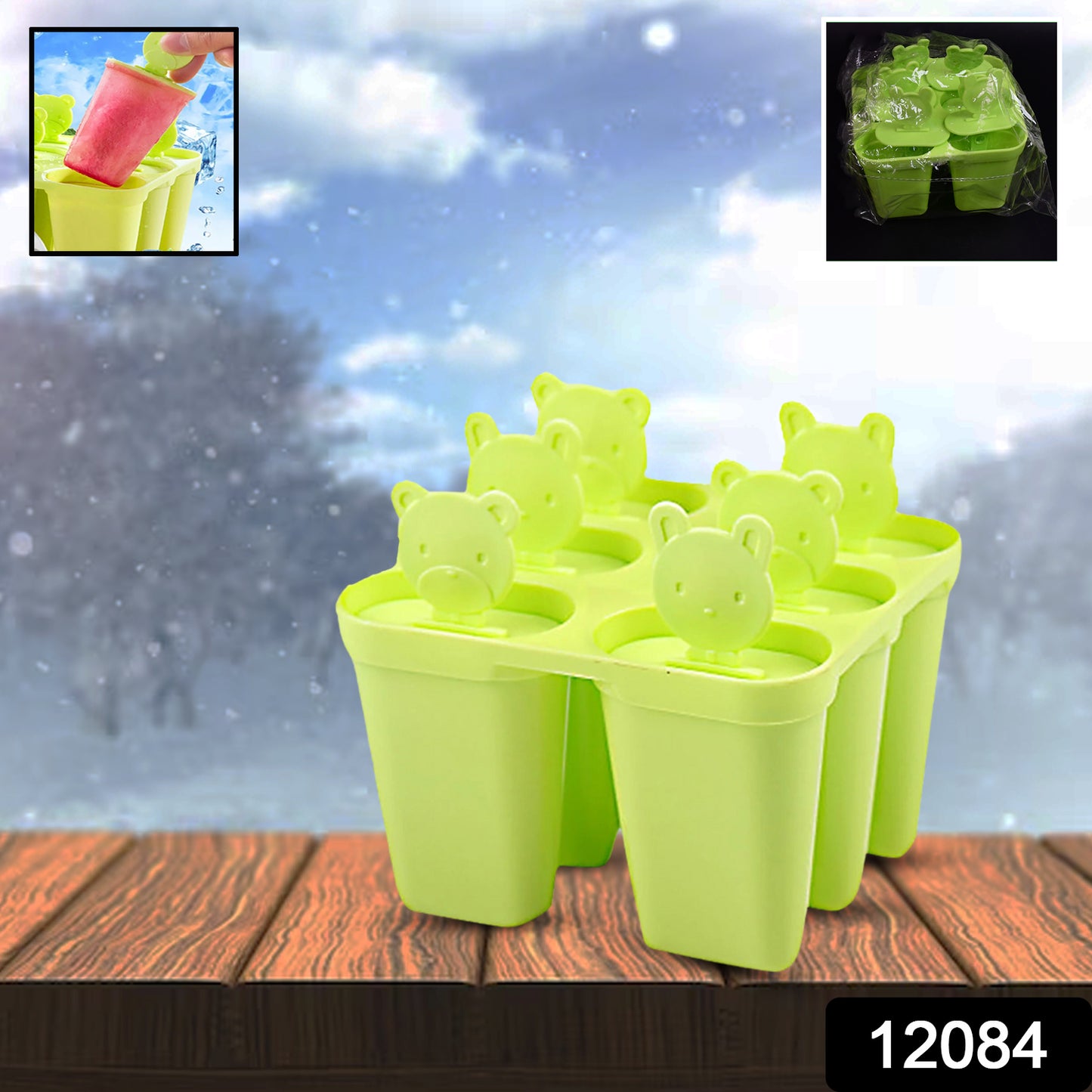 Plastic 6 Grid  Compartment Popsicle Ice Cream Mold (1 Pc)