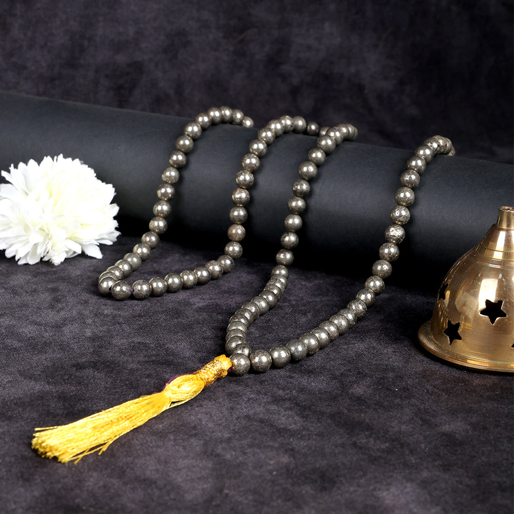Pyrite Hakik Mala 108 Beads | Cosmic Energy Mala
