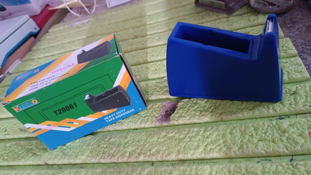 Plastic Tape Dispenser Cutter For Home Office Use (1 Pc Big Mix Color) - Springkart 