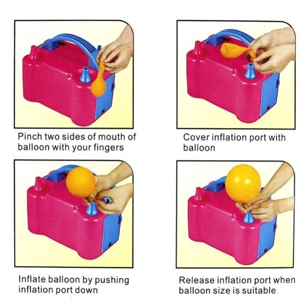 1599 Portable Dual Nozzle Electric Balloon Blower Pump Inflator - Springkart 
