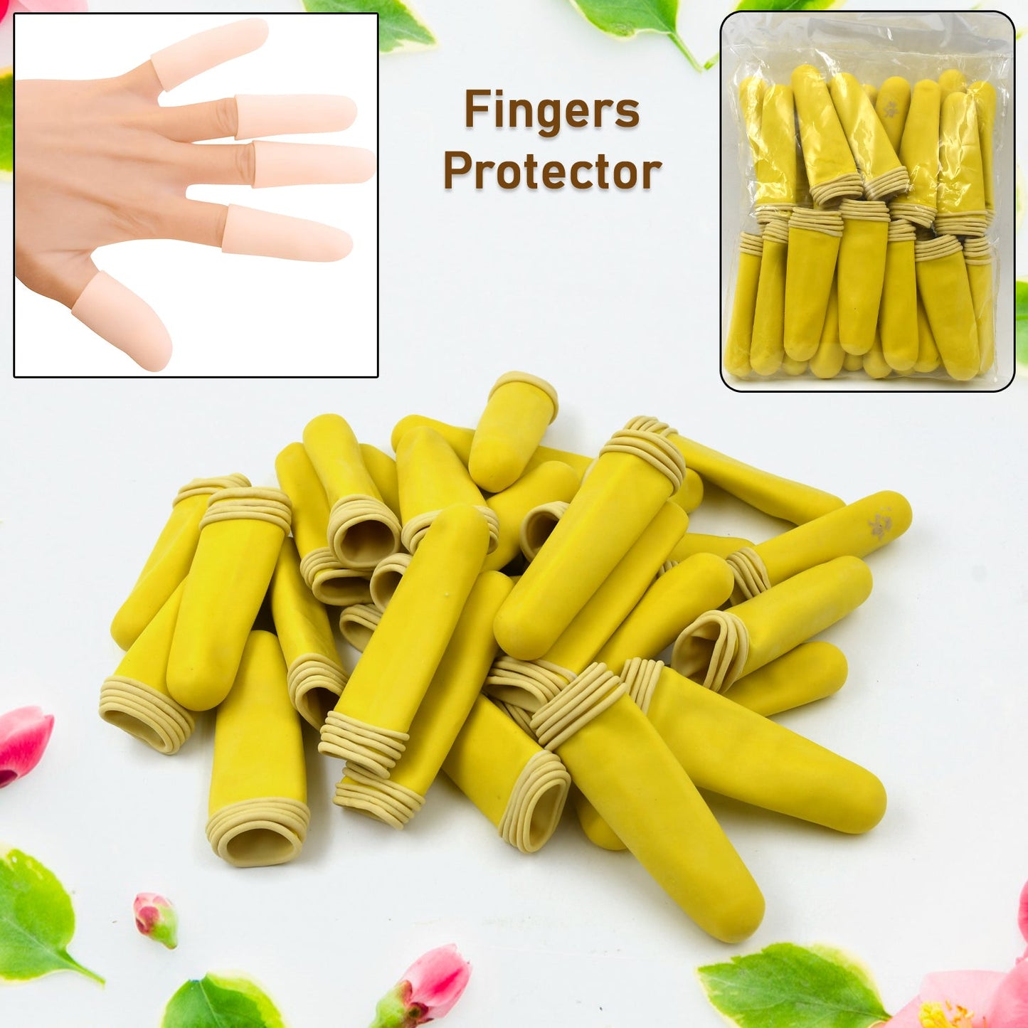Finger Caps Silicone Finger Protectors Sleeves (Finger Cots 145 Pcs Set Approx) - Springkart 