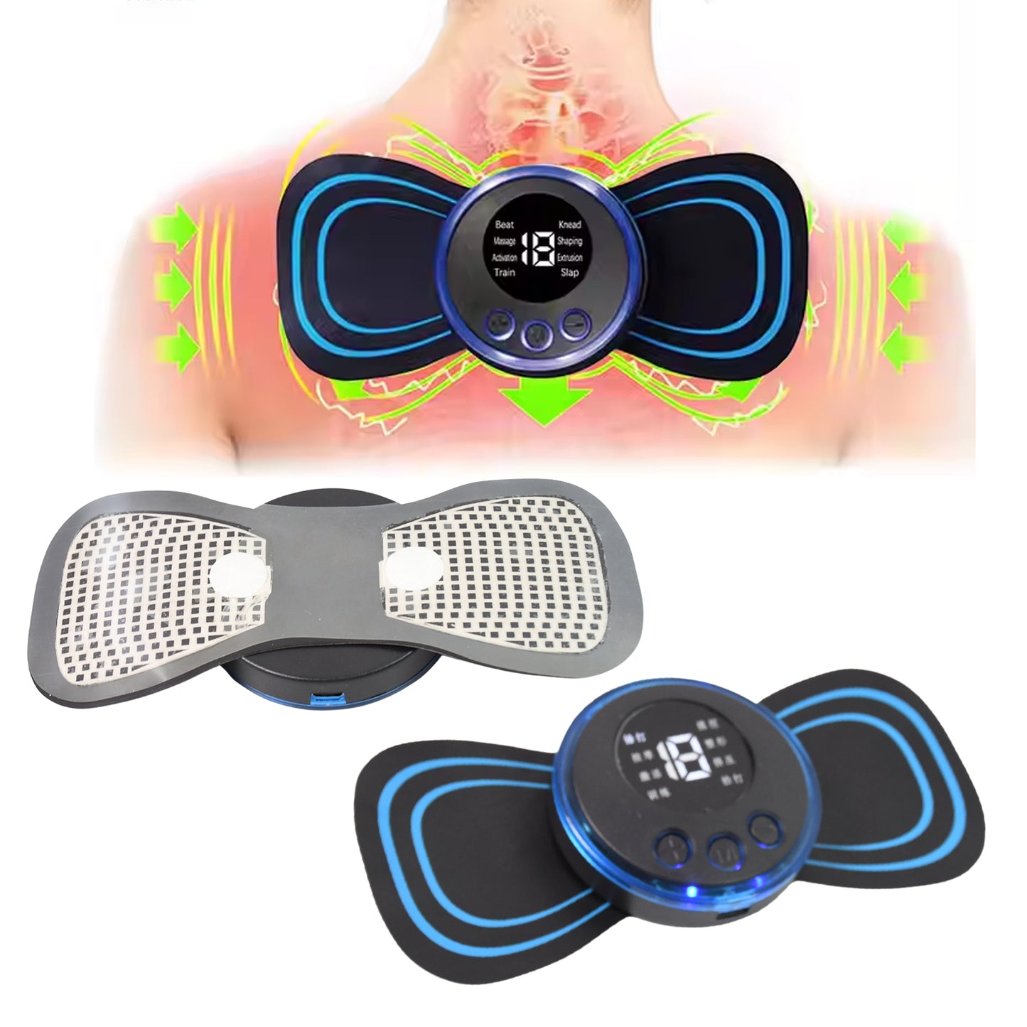 Butterfly Electric Neck Massager Cordless Full Body Massage With Remote Controller (1 Pc) - Springkart 