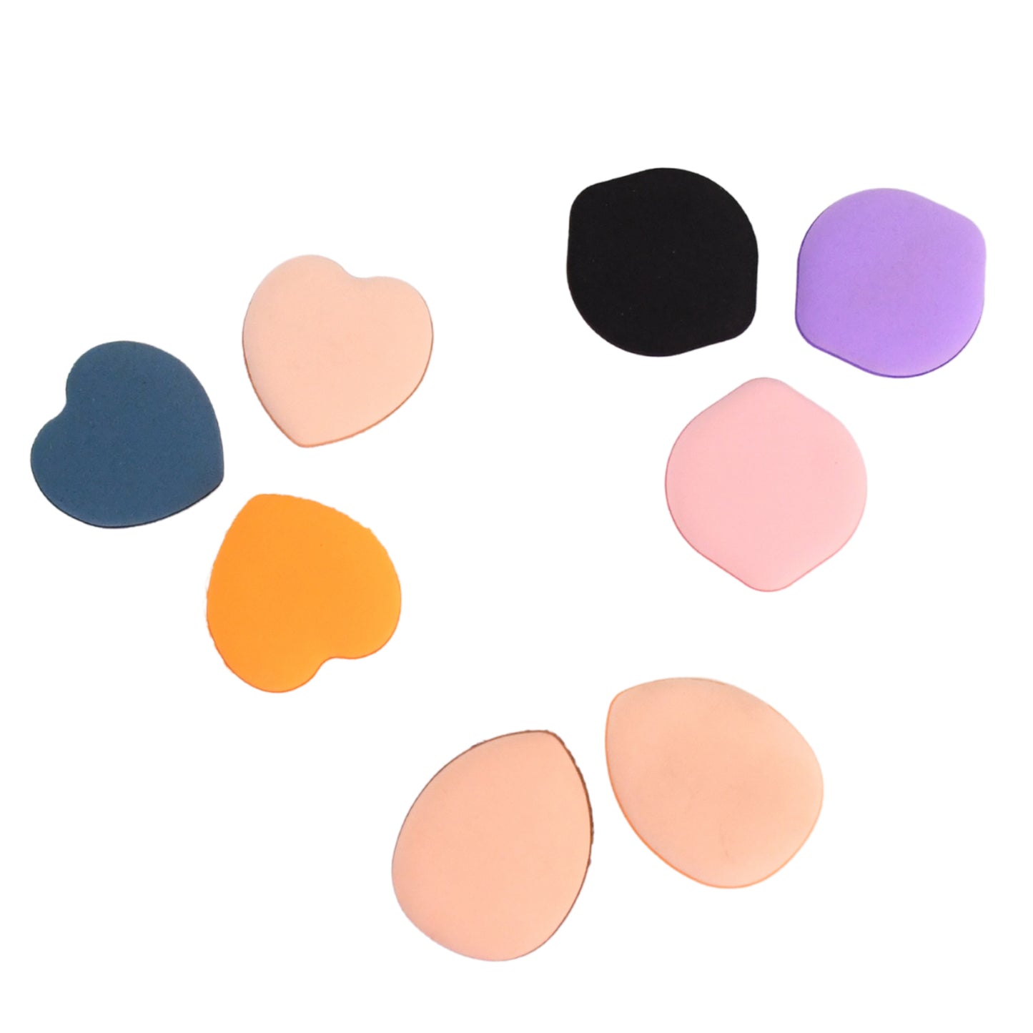 Mini Finger Makeup Powder Puff (Multicolour 8 Pcs Set) - Springkart 