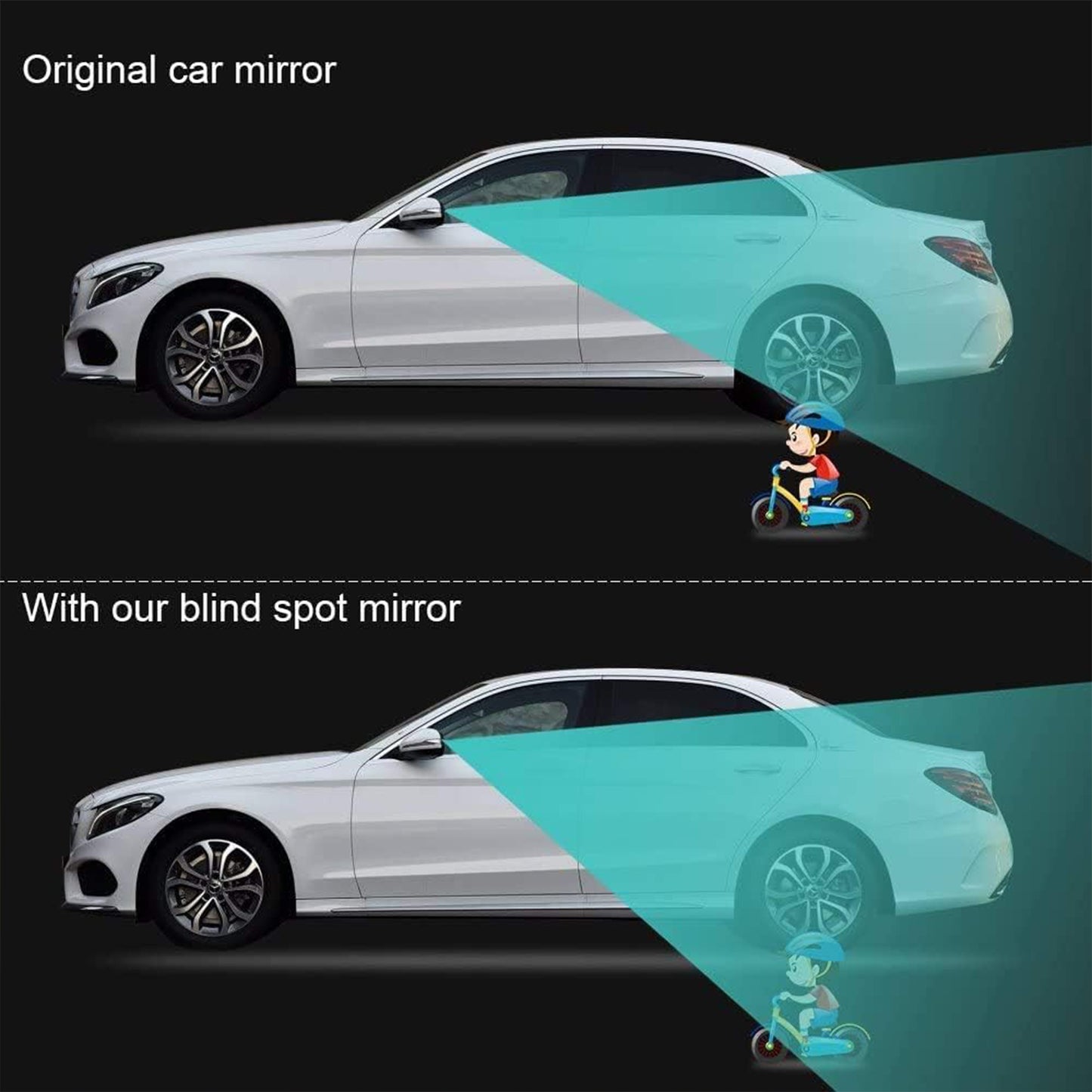 Car Blind Spot Side Mirror Round Hd Glass Blind Spot Mirror Rear View Mirror (2 Pcs Set)