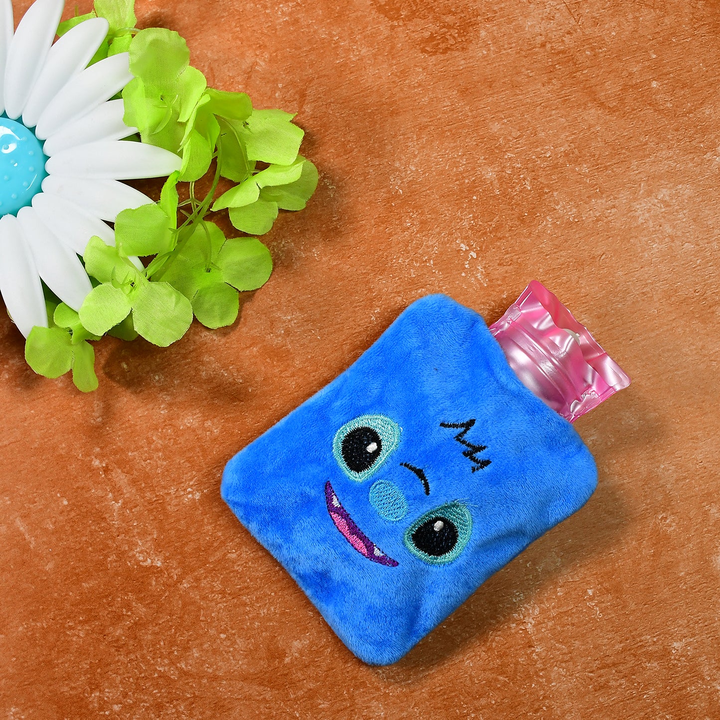 6512 Blue Stitch Small Hot Water Bag With Cover For Pain Relief Neck Shoulder Pain And Hand Feet Warmer Menstrual Cramps. - Springkart 