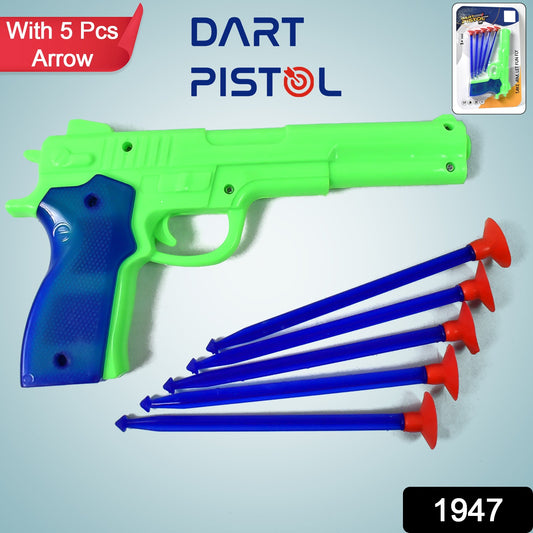 Medium Size Plastic 1 Gun With 5 Soft Suction Dart Bullets (1 Set) - Springkart 