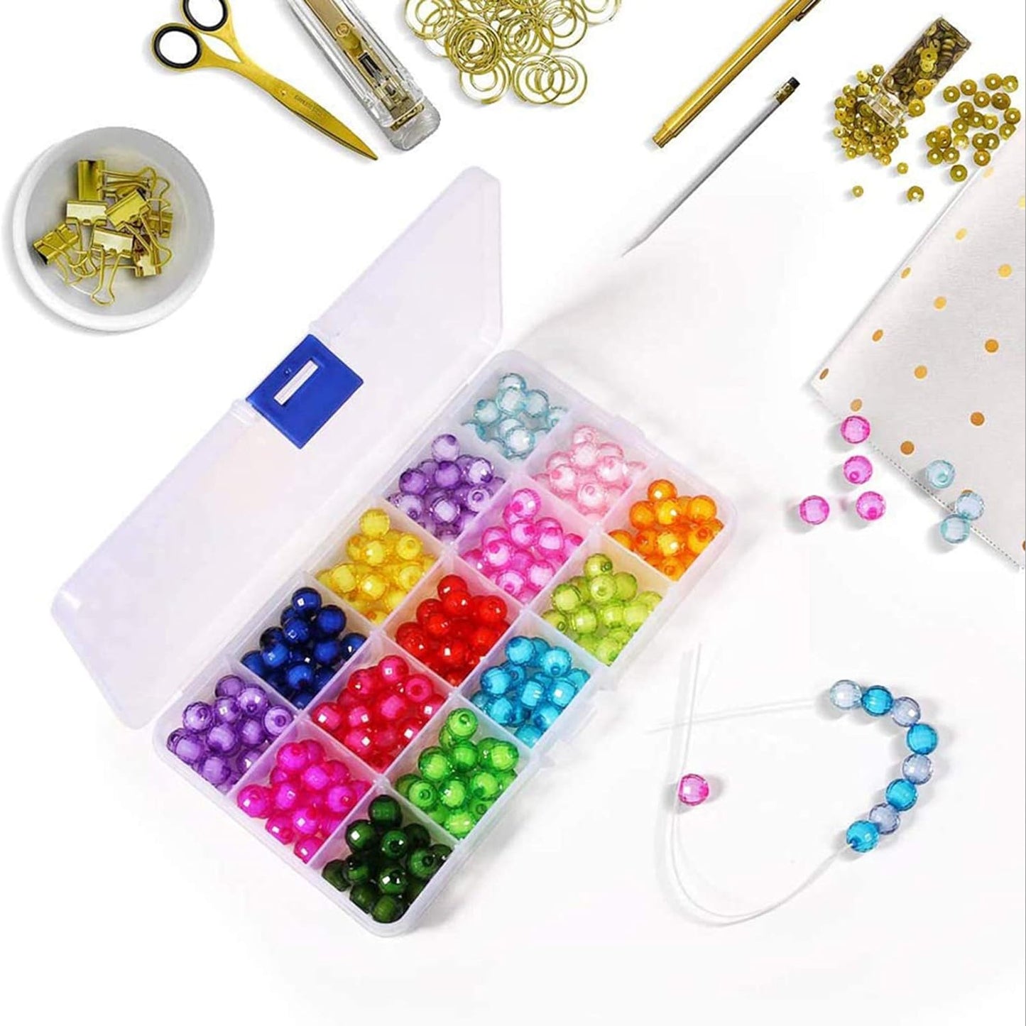 12912 15 Grids Jewelry Organizer Plastic Jewelry Organizer Box Clear Jewelry Organizer Box Plastic Bead Organizers With Adjustable Dividers For Herbs Pills Bead Jewelry And Other Small Item (1 Pc) - Springkart 