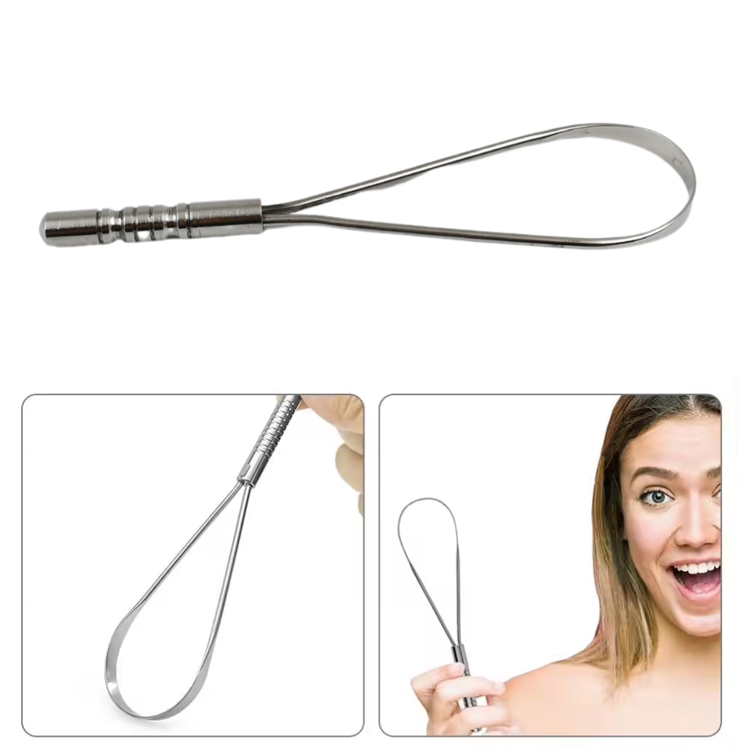 Steel Tongue Cleaner Tongue Scraper (1 Pc) - Springkart 