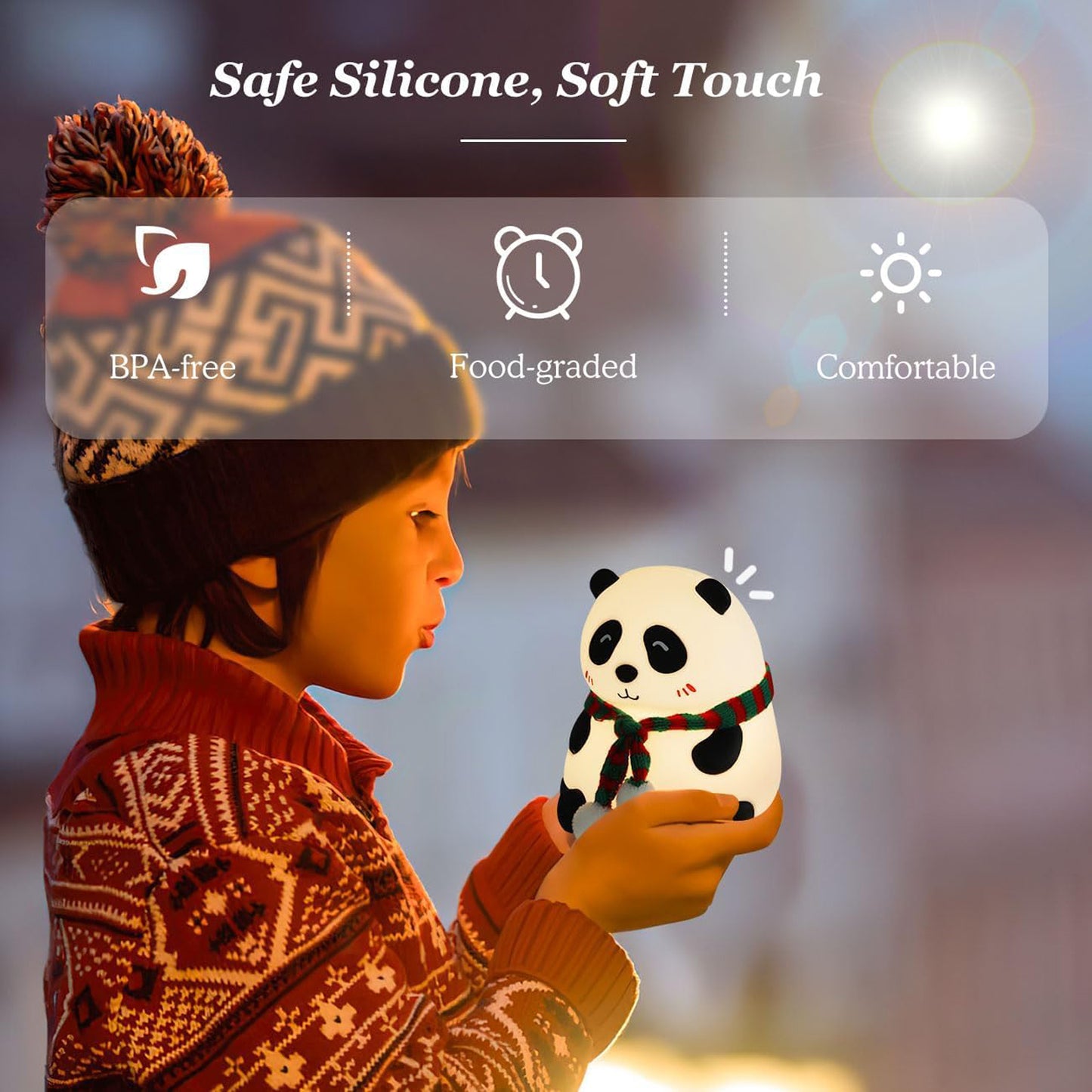 Panda 7-color Led Silicone Touch Lamp (1 Pc) - Springkart 